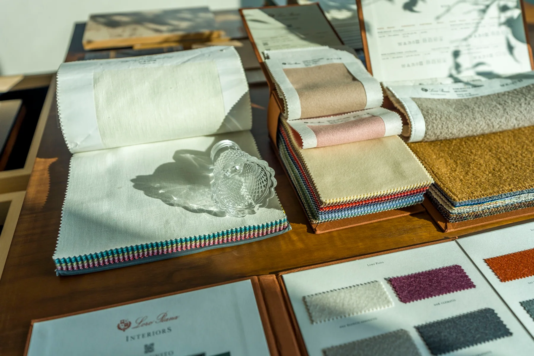 Loro Piana Interiors fabric swatches and material samples